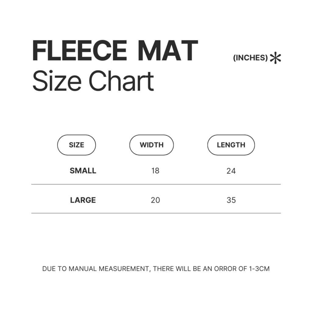 Fleece Mat Size Chart - GeorgeNotFound Shop