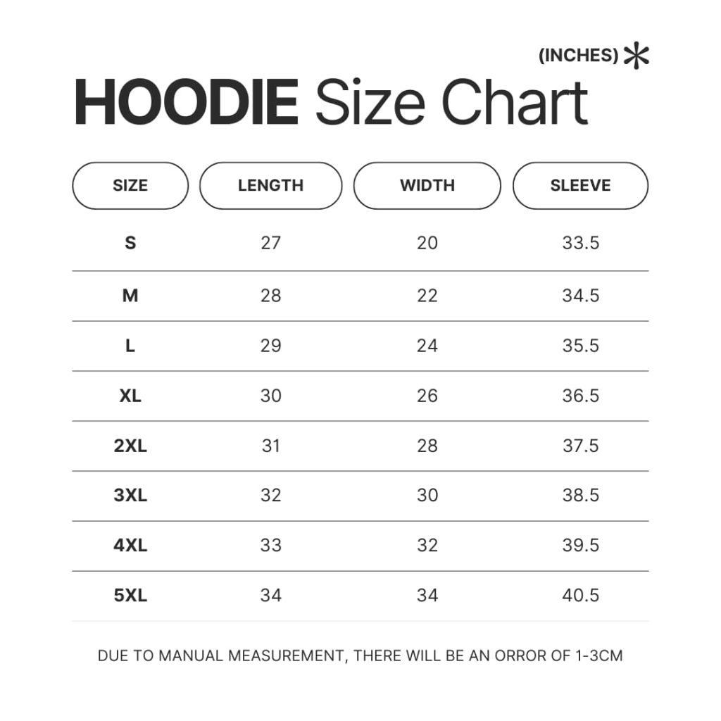 Hoodie Size Chart - GeorgeNotFound Shop