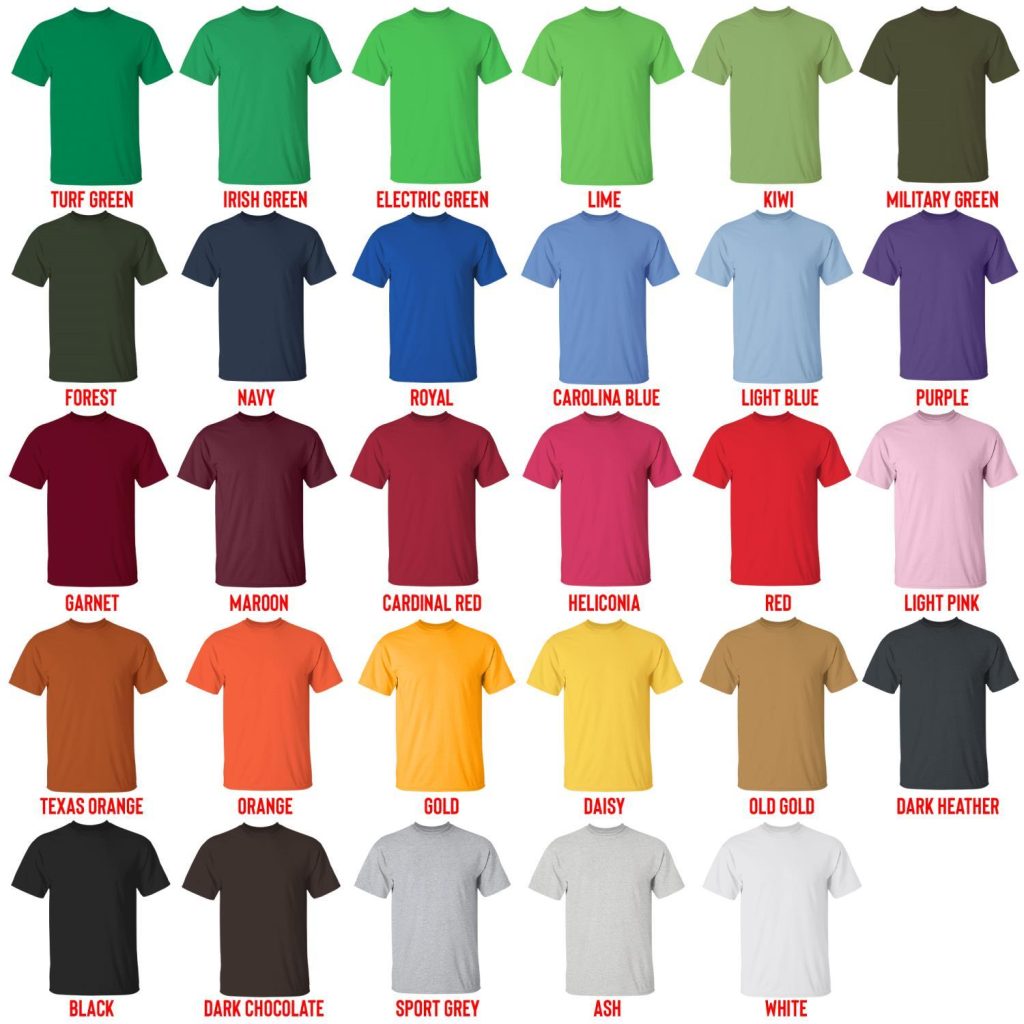 t shirt color chart - GeorgeNotFound Shop